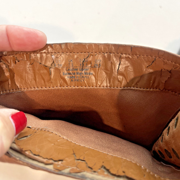 Franco Sarto Sz 8.5 M Privy Brown Leather Moto Boots Pull On Spikes Buckles FLAW - Picture 8 of 11